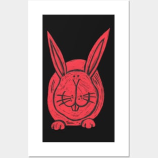 Rabbit, A Big, Fat Red rabbit! Posters and Art
